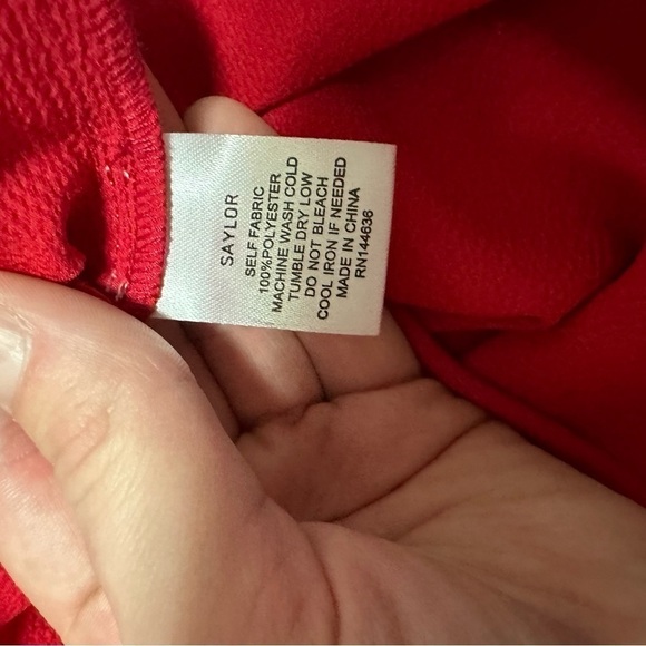 Saylor West Cold Shoulder Ruffle Blouse in Red - Picture 9 of 9